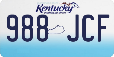 KY license plate 988JCF