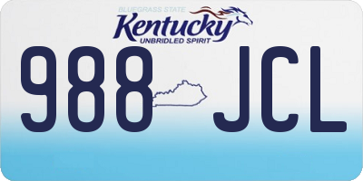 KY license plate 988JCL