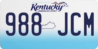 KY license plate 988JCM