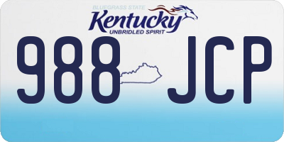 KY license plate 988JCP