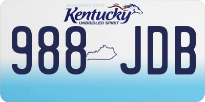 KY license plate 988JDB
