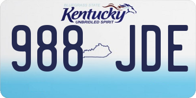 KY license plate 988JDE