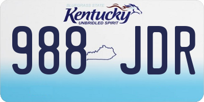 KY license plate 988JDR