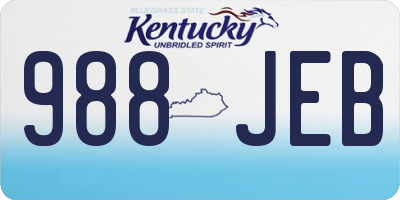 KY license plate 988JEB