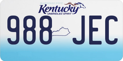KY license plate 988JEC