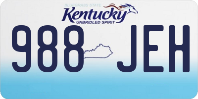 KY license plate 988JEH