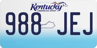 KY license plate 988JEJ