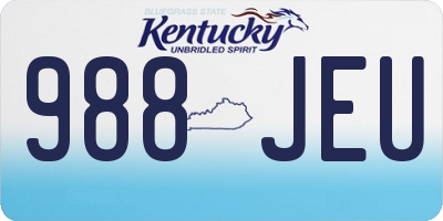 KY license plate 988JEU