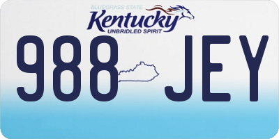 KY license plate 988JEY
