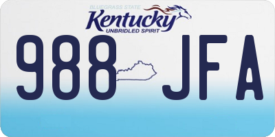 KY license plate 988JFA