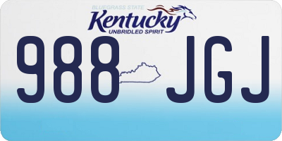 KY license plate 988JGJ