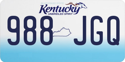 KY license plate 988JGQ