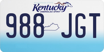 KY license plate 988JGT