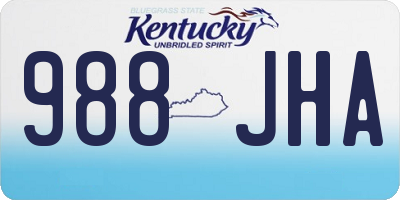 KY license plate 988JHA