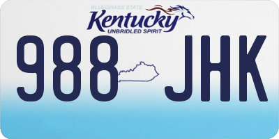 KY license plate 988JHK