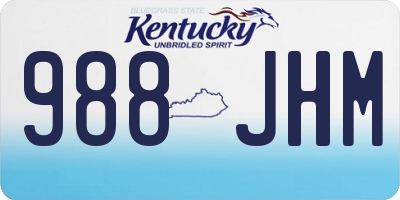 KY license plate 988JHM