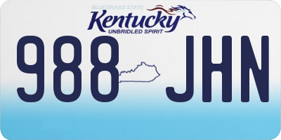 KY license plate 988JHN