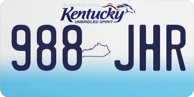 KY license plate 988JHR