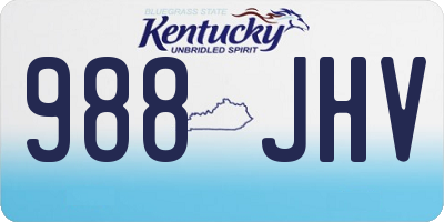 KY license plate 988JHV