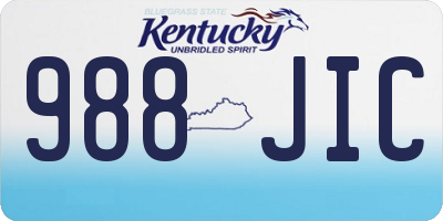 KY license plate 988JIC