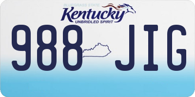 KY license plate 988JIG
