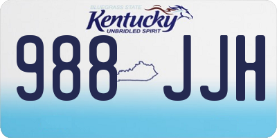 KY license plate 988JJH