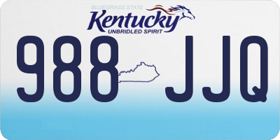 KY license plate 988JJQ