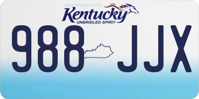 KY license plate 988JJX