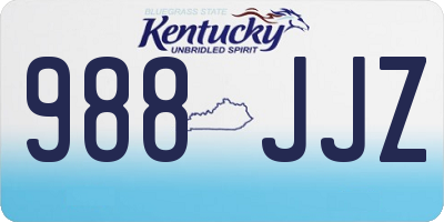 KY license plate 988JJZ