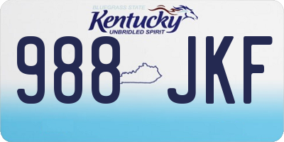 KY license plate 988JKF