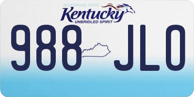 KY license plate 988JLO