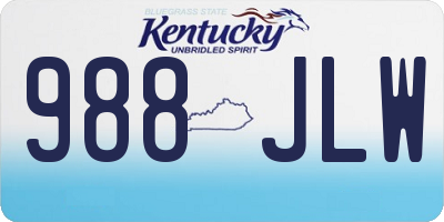 KY license plate 988JLW