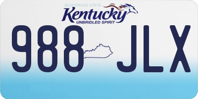 KY license plate 988JLX