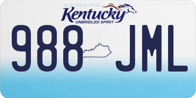 KY license plate 988JML