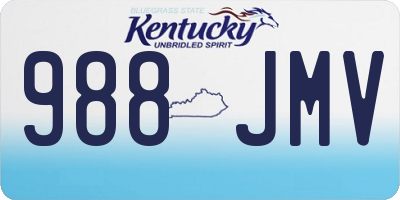 KY license plate 988JMV