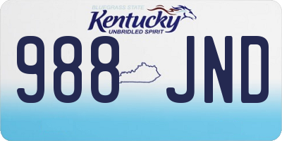 KY license plate 988JND