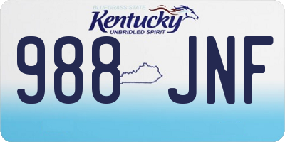 KY license plate 988JNF