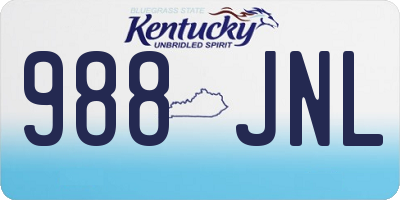 KY license plate 988JNL