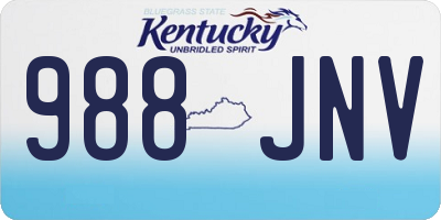 KY license plate 988JNV