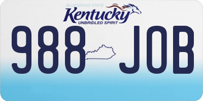 KY license plate 988JOB