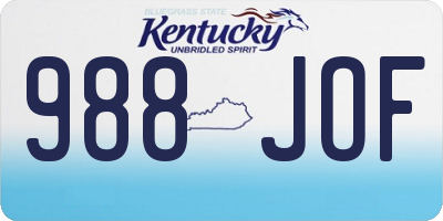 KY license plate 988JOF