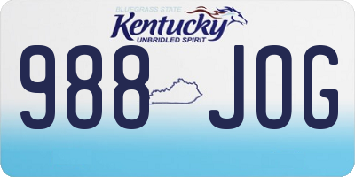 KY license plate 988JOG