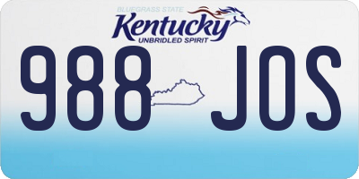 KY license plate 988JOS