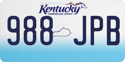 KY license plate 988JPB