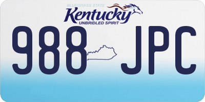 KY license plate 988JPC