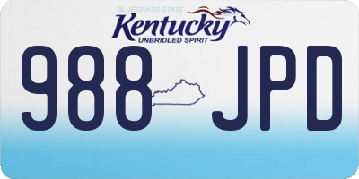 KY license plate 988JPD