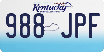KY license plate 988JPF