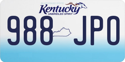 KY license plate 988JPO