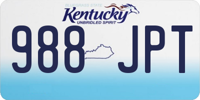 KY license plate 988JPT
