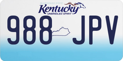 KY license plate 988JPV